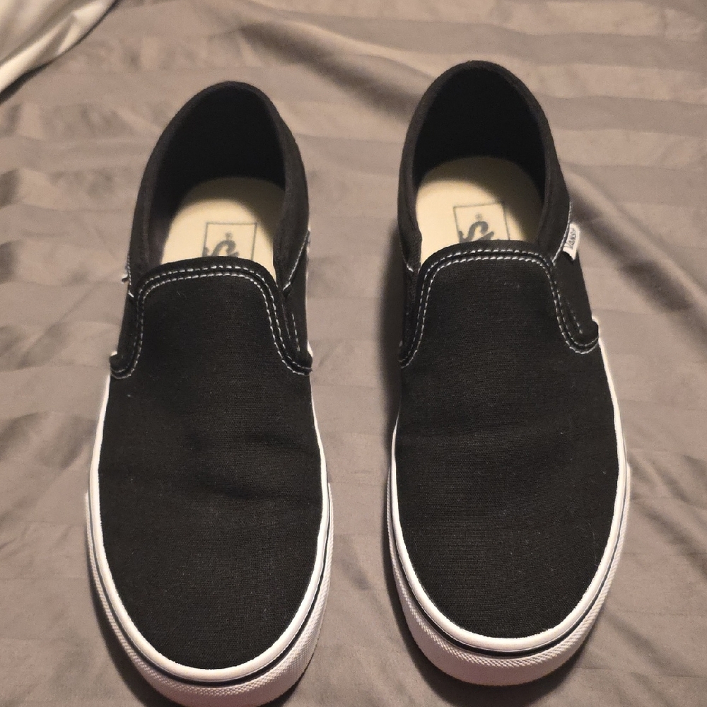 Vans Black Canvas Slip-On Sneakers